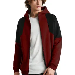 R.Code by The Roadster Life Co. Men Colourblocked Fleece Lightweight Puffer Jacket image 2