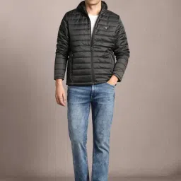 Louis Philippe Black Regular Fit Hooded Jacket image 5