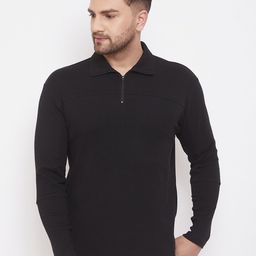 Hypernation Men Black Solid Polo Collar T-shirt-picture-37
