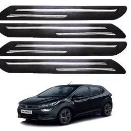 SCA Rubber Car Side Bumper Protector Guard with Double Chrome Strip for Tata Altroz All Model Black (Set of 4)-picture-11