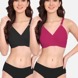 FIMS: Fashion is my Style Black & Pink Cotton Lingerie Set - Pack Of 2-image-80