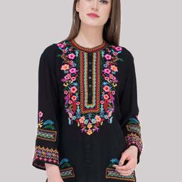SAAKAA Black Floral Embroidered Top-picture-49