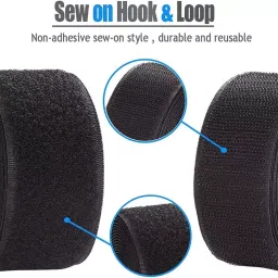 GSK 25 m x 50 mm Nylon Black Adhesive Hook Tape & Non Adhesive Loop Tape image 3