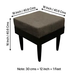 Ikiriya Brown Square Wooden Stool with Jute Upholstery image 3