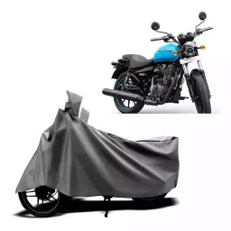 Auto Pearl Two Wheeler Cover with Bag for Royal Enfield Thunderbird 500, Silver-picture-21
