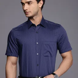 Louis Philippe Pure Cotton Classic Opaque Striped Formal Shirt-picture-29