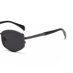 Being Better Unisex Black Lens & Black Oval Sunglasses with image 3