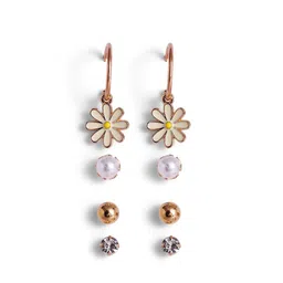 Priyaasi Set Of 6 Gold Plated Contemporary Hoop Earrings image 3