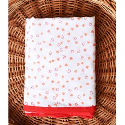 Mom's Home Organic Cotton Baby Muslin Dohar Blanket Red Heart Print - Pink-picture-30