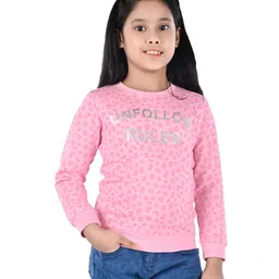3PIN Full Sleeves Unfollow Rules Leopard Printed Sweatshirt - Pink-image-50