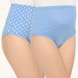 Bella Mama Cotton Elastane High Coverage Panty Set Pack of 2 Polka Dot Print (Colour May Vary)-picture-14