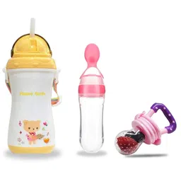 Chinmay Kids Soft Straw Feeding Sipper Anti Spill for Kids With Fruit Feeder And Soother - Made of Food-Grade Material, 100% free of BPA (Yellow-Pink-Pink)-picture-33