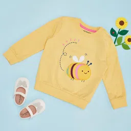 Pantaloons Baby Full Sleeves Bee Patch Embroidered Sweatshirt - Yellow-picture-28