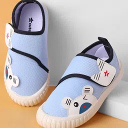 Cute Walk by Babyhug Velcro Closure Shoes with Animal Applique - Light Blue-picture-19