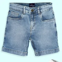 Kiddopanti Denim Mild Washed Shorts - Light Blue-picture-13