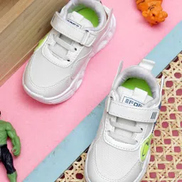 TOMSY CHOICE Abstract Designed Velcro Closure LED Shoes - White-picture-11