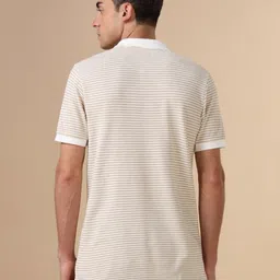 U.S. Polo Assn. Men Striped Polo Collar Pure Cotton T-shirt image 2