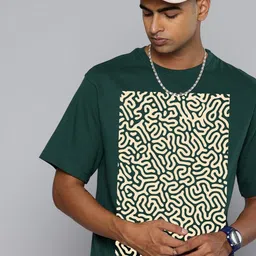 Moda Rapido Men Abstract Printed Round Neck Cotton Relaxed Fit T-shirt-picture-11