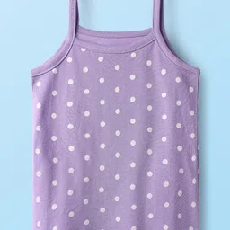 Babyhug 100% Cotton Single Jersey Knit Antibacterial Slips with Polka Dot Bow & Floral Print Pack of 3 - Yellow White & Lilac image 2