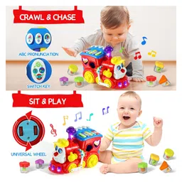 Sanjary Musical Bump and go Shorting Train Toy, Early Education Montessori Toys with Lights & musical Toys for Toddlers color design may vary image 2