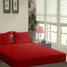 Trance Home Linen Striped Cotton 200 TC Queen Bedsheet with 2 Pillow Covers 1.98m x 1.52m-image-23