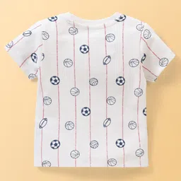 Babyoye  100% Cotton Knit  With Eco Jiva Finish Half Sleeves Set of Vests Football Print Pack of 2 - Multicolour image 3