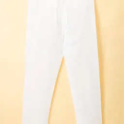 Exclusive from Jaipur Cotton Woven Full Sleeves Kurta Pajama Set With Floral Print - White & Firoji image 4