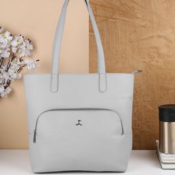 Mochi Women Colourblocked PU Structured Tote Bag with Bow Detail-picture-32