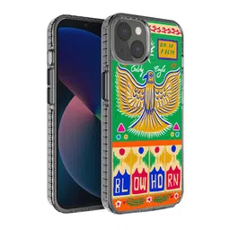 DailyObjects Green Printed Goldy Eagle Truckback iPhone 13 Phone Case image 1