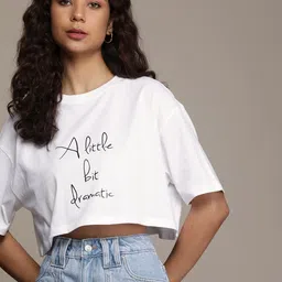 The Roadster Life Co. Typography Printed Drop-Shoulder Sleeves Pure Cotton T-shirt-image-38