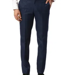 Raymond Blue Slim Fit Checks Trousers-picture-11