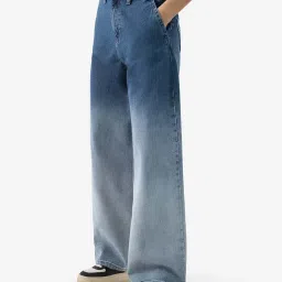 The Souled Store Blue Cotton Mid Rise Cargo Jeans image 3