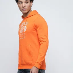 Produkt By Jack & Jones Orange Regular Fit Printed Hooded Sweatshirt image 3