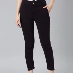 SHOWOFF Purple Denim Slim Fit Mid Rise Jeans-image-61