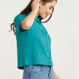 Zink London Blue Regular Fit Shirt image 3