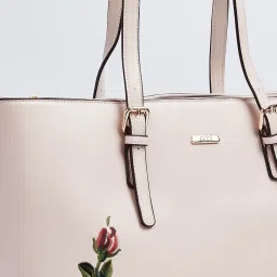 Code by Lifestyle Beige Embroidered Shoulder Handbag image 3