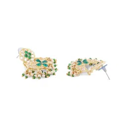 Zaveri Pearls Green Kundan & Pearls Choker Necklace Earring & Ring Set-ZPFK14434 image 3