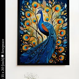 SOWPEACE Blue & Yellow 1 Piece Canvas Abstract Wall Photographs-image-92