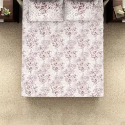 Spaces Abstract Brown 144 TC Cotton King Bedsheet With 2 Pillow Covers image 3