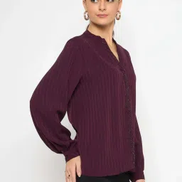 MADAME Purple Striped Top image 3