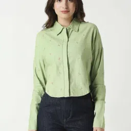 Remanika Green Cotton Embroidered Shirt-picture-46