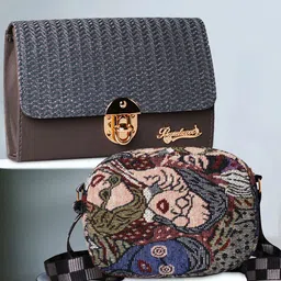 BANDICOOT Set OF 2 Embellished PU Structured Sling Bag with Tasselled-picture-30