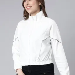 showoffff SHOWOFF White Regular Fit Bomber Jacket image 3