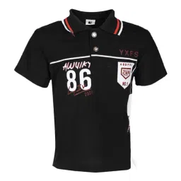 Passion Petals Kids Black Cotton Printed Polo T-Shirt-image-17