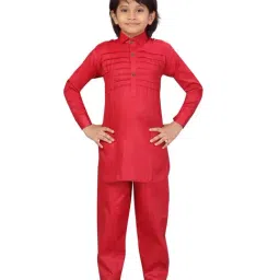 Little Mafia By Aarika Kids Maroon Cotton Kurta Set-picture-15