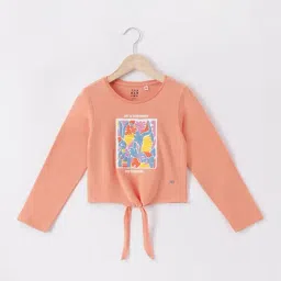 Ed-a-Mamma Kids Pink Cotton Graphic Full Sleeves Top-image-61