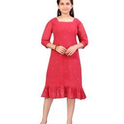 Aarika Kids Pink Sequence Dress-image-74