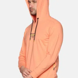 showoffff SHOWOFF Peach Cotton Slim Fit Solid Sweatshirt image 3