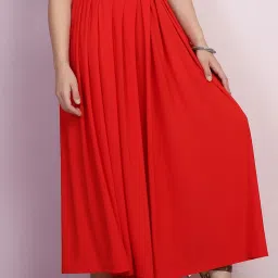 BUYNEWTREND Red Mid Rise Palazzos image 3
