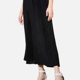 BUYNEWTREND Black A-Line Skirt image 3